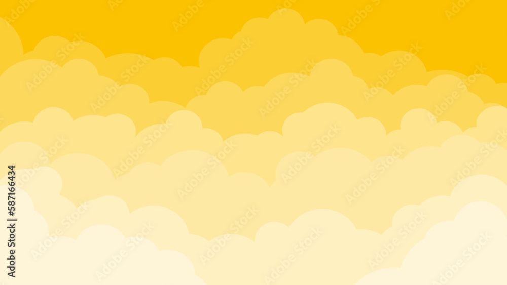 Sky and Clouds, Beautiful Background. Stylish design with a flat, cartoon poster, flyers, postcards, web banners. holiday mood, airy atmosphere. Isolated Object. Design Material. Vector illustration.