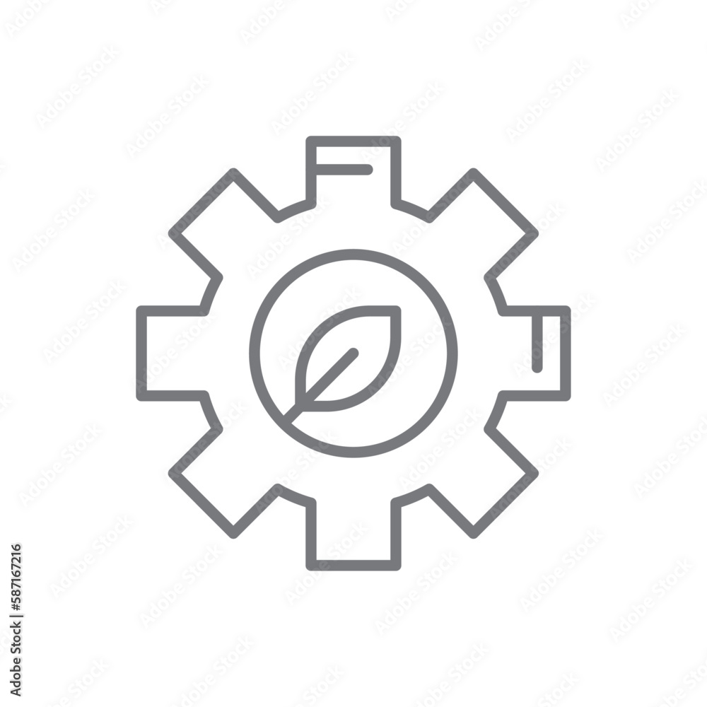 Energy management Eco friendly icon with black outline style. technology, green, environmental, recycle, environment, electricity, nature. Vector illustration
