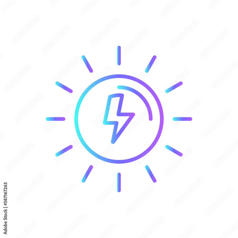 Brightness Eco friendly icon with blue duotone style. bright, light, energy, innovation, power, electricity, brightness. Vector illustration Brightness Eco friendly icon with blue duotone style. bright, light, energy, innovation, power, electricity, brightness. Vector illustration