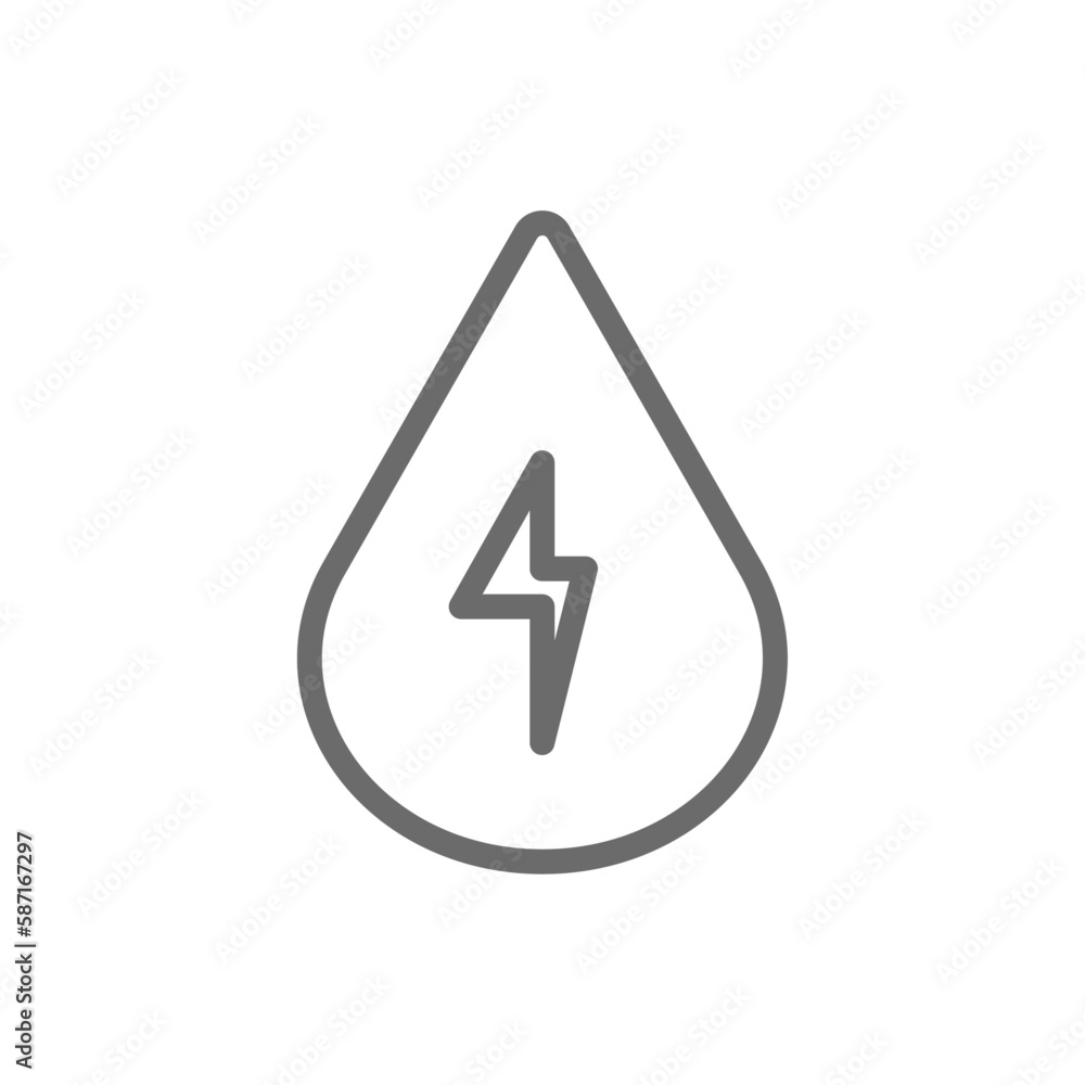 Energized water Eco friendly icon with black outline style. water, health, energy, nature, power, nutrition, healthy. Vector illustration Energized water Eco friendly icon with black outline style. water, health, energy, nature, power, nutrition, healthy. Vector illustration