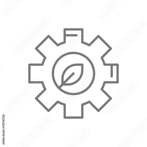 Energy management Eco friendly icon with black outline style. technology, green, environmental, recycle, environment, electricity, nature. Vector illustration