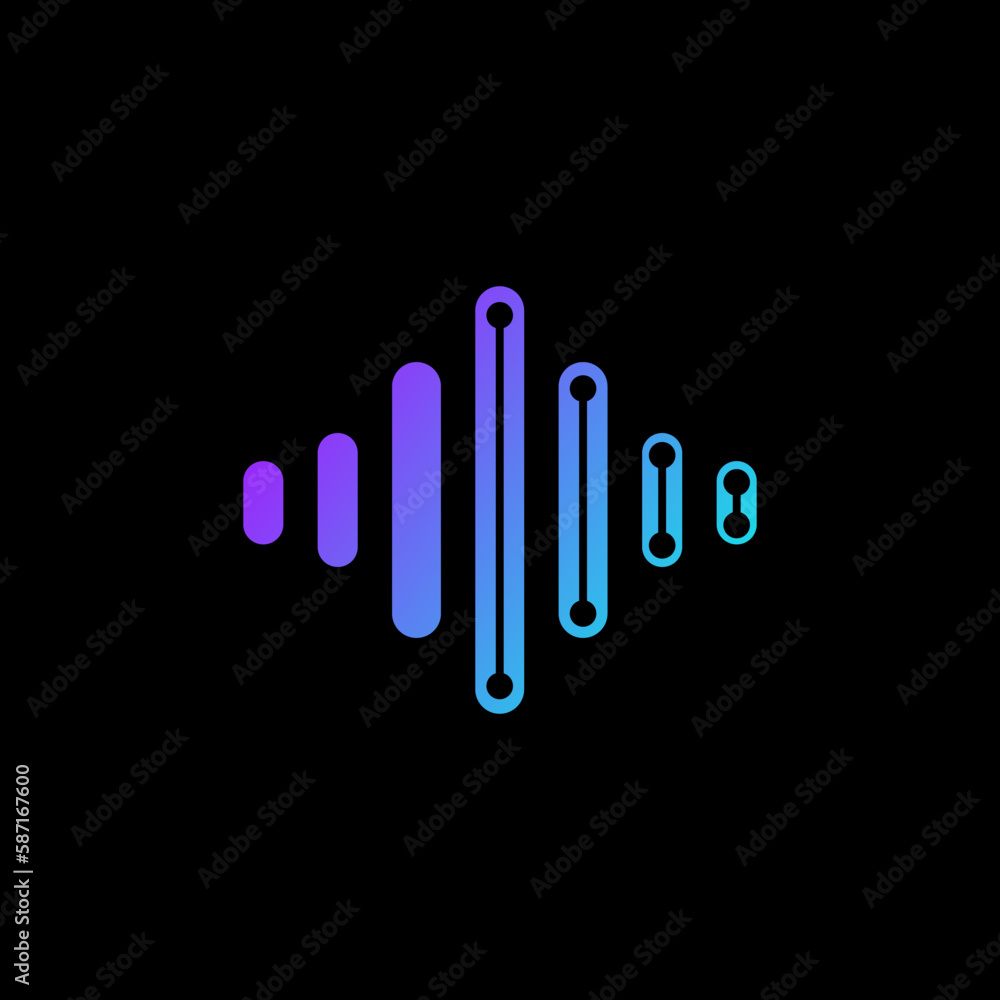 sound digital logo design. vector icon illustration. sound digital logo design. vector icon illustration.