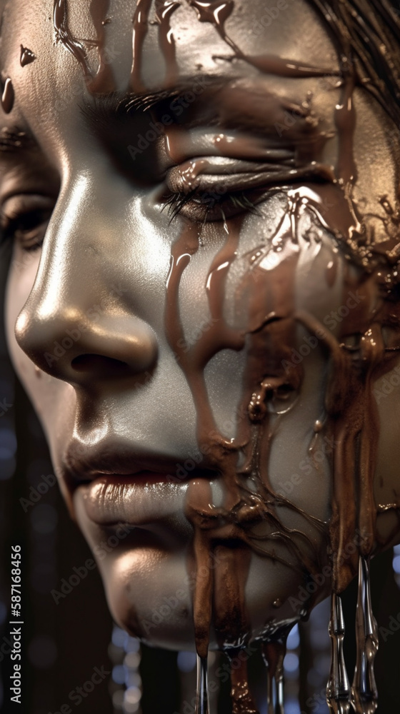 bronze dripping off woman