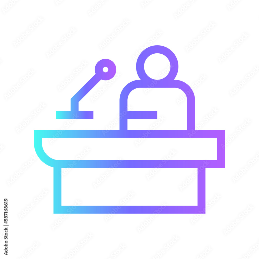 Leader teamwork and Management icon with purple blue outline style. teamwork, business, work, office, management, group, people. Vector Illustration Leader teamwork and Management icon with purple blue outline style. teamwork, business, work, office, management, group, people. Vector Illustration