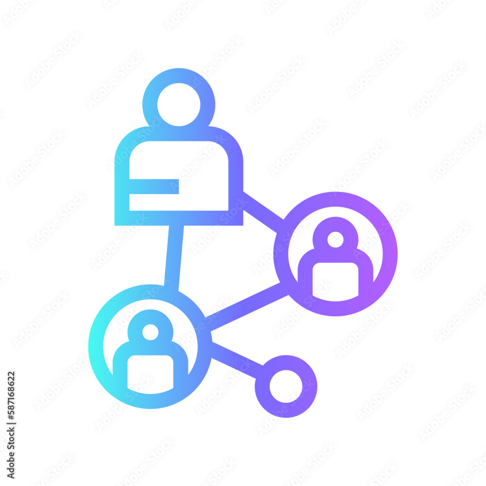 Connection teamwork and Management icon with purple blue outline style. teamwork, business, meeting, team, people, group, businessman. Vector Illustration Connection teamwork and Management icon with purple blue outline style. teamwork, business, meeting, team, people, group, businessman. Vector Illustration