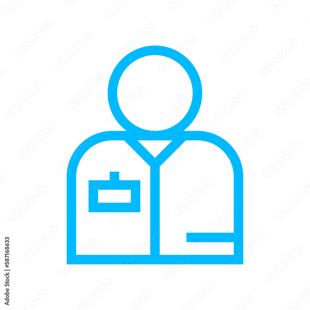 Employee teamwork and Management icon with blue outline style. teamwork, business, management, work, job, hiring, career. Vector Illustration