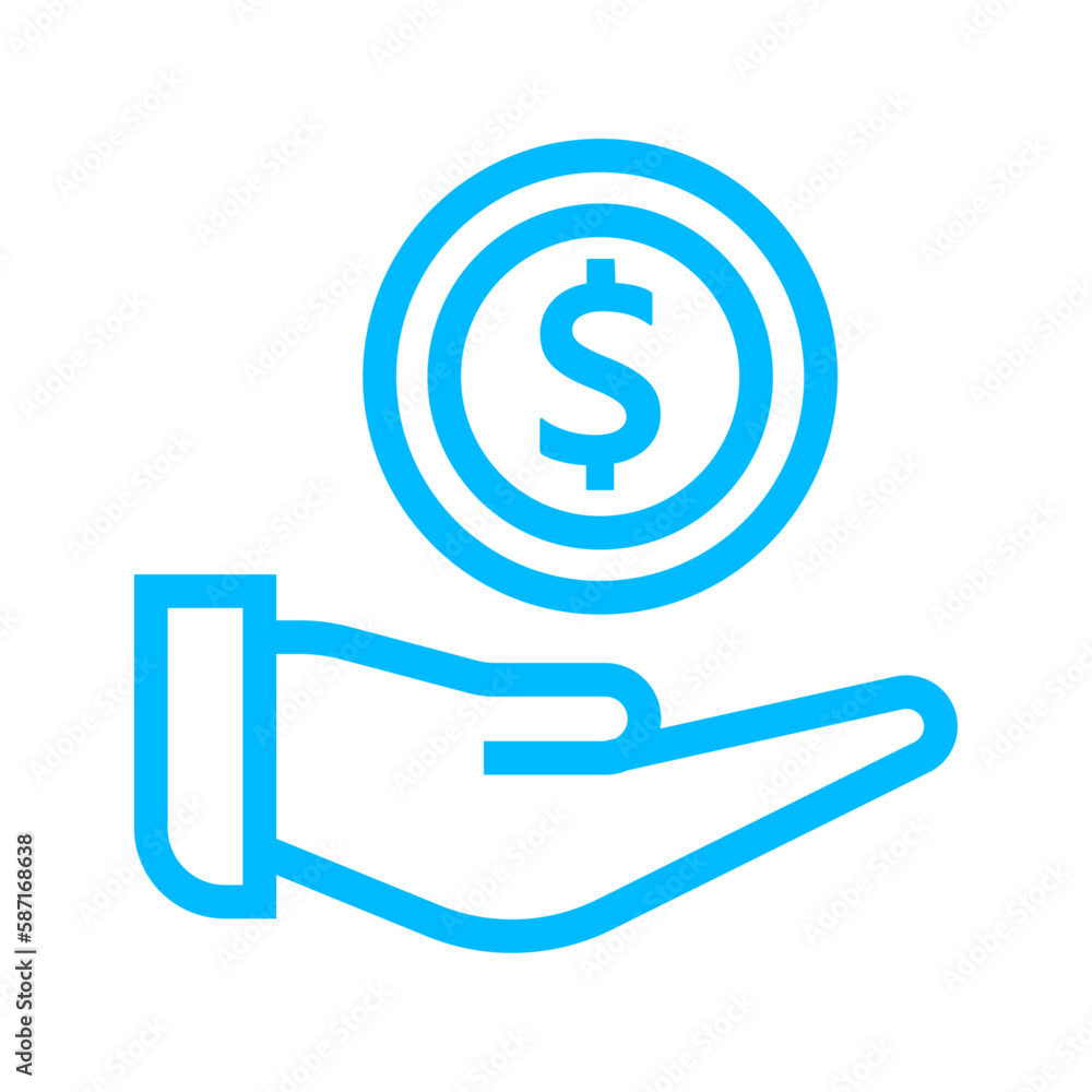 Profit teamwork and Management icon with blue outline style. teamwork, business, work, office, management, group, people. Vector Illustration Profit teamwork and Management icon with blue outline style. teamwork, business, work, office, management, group, people. Vector Illustration