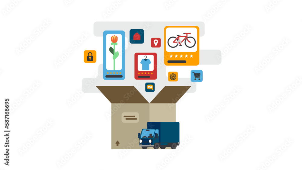 Order from the internet packaged in a parcel box delivered to home Order from the internet packaged in a parcel box delivered to home
