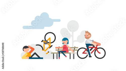Bicycle accident in the park