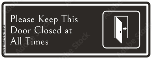 Door safety sign and labels please keep this door locked at all times