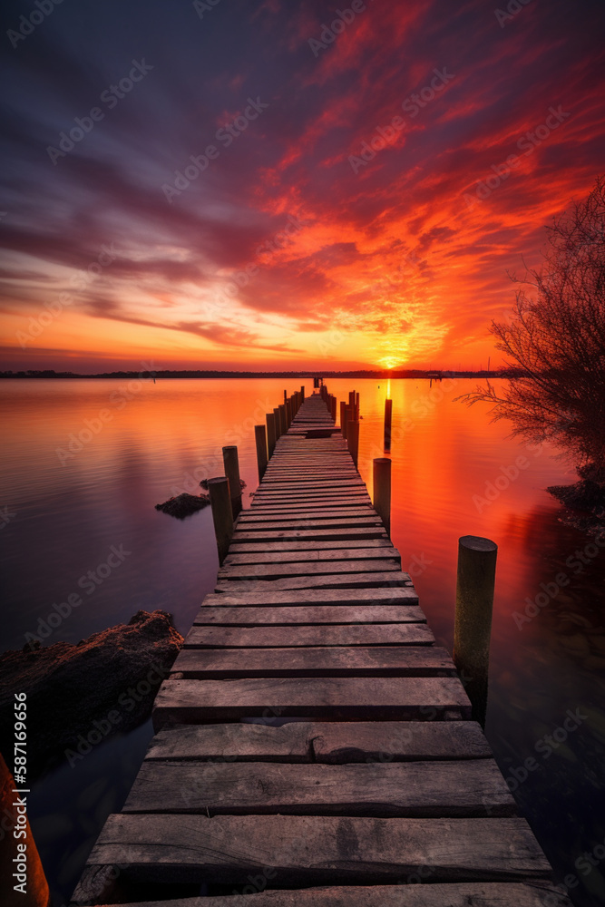 Fototapeta premium sunset at the pier