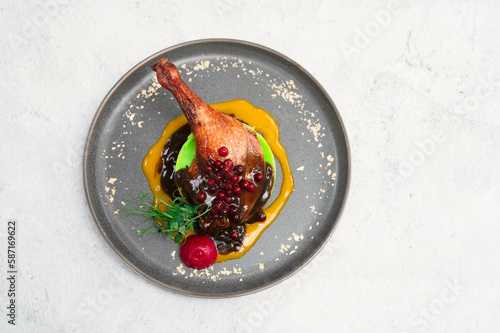 Tasty duck breast with oran...