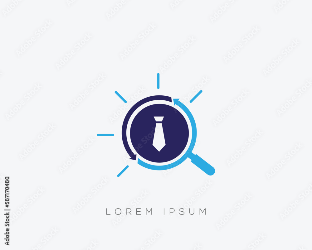 Hire logo and Online job Creative concept of digital find job icon vector illustration. Hire logo and Online job Creative concept of digital find job icon vector illustration.
