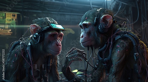 crazy monkeys, Generative AI. © PedroCarlos