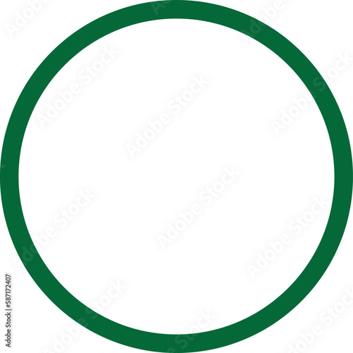 Green circle frame. Transparent Background.