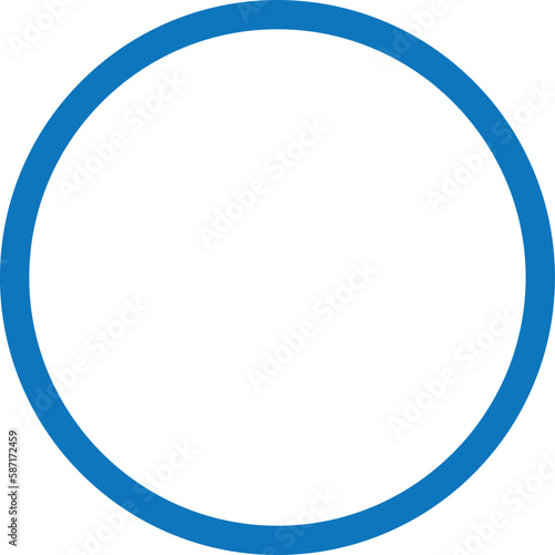blue round frame isolated