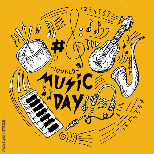 World Music Day, Poster and banner, june 21