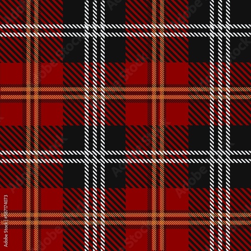 Tartan seamless pattern, black and red can be used in decorative designs. fashion clothes Bedding, curtains, tablecloths