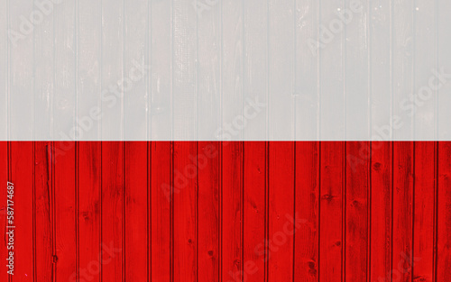 Poland flag. Vintage texture style