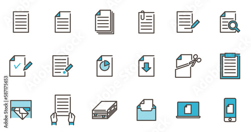 Cute business documents icon set【Vector illustration】