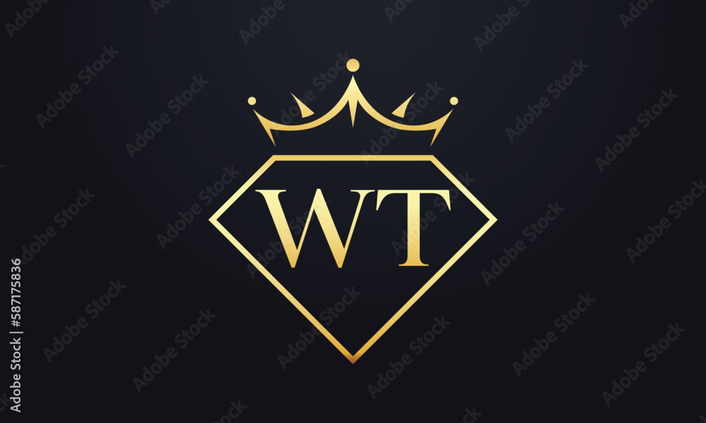 Diamond crown vector. Luxury queen logo for jewelry vector with letters Diamond crown vector. Luxury queen logo for jewelry vector with letters