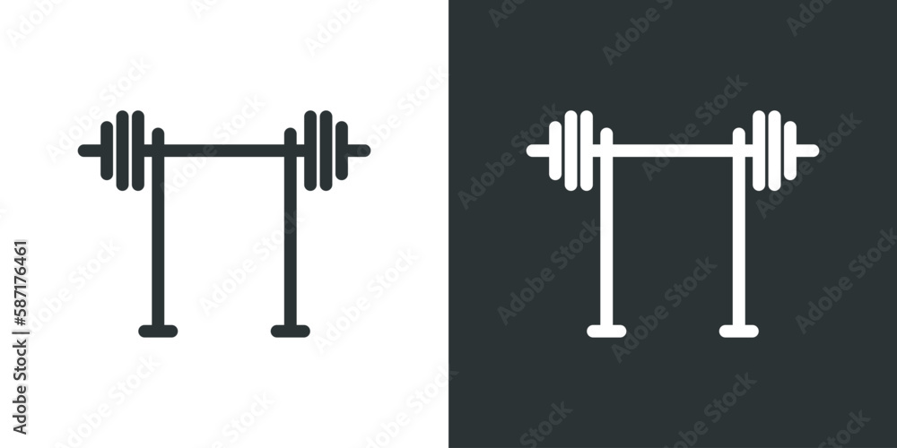 Dumbell icon set on black and white background Dumbell icon set on black and white background