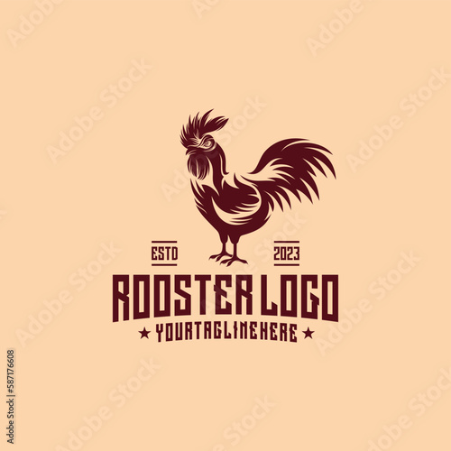 Rooster logo design vector illustration 