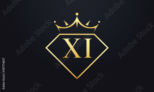 Diamond crown vector. Luxury queen logo for jewelry vector with letters	