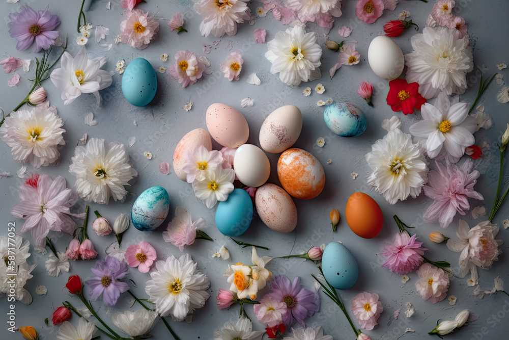 Easter eggs, decoration, basket, nest Easter eggs, decoration, basket, nest