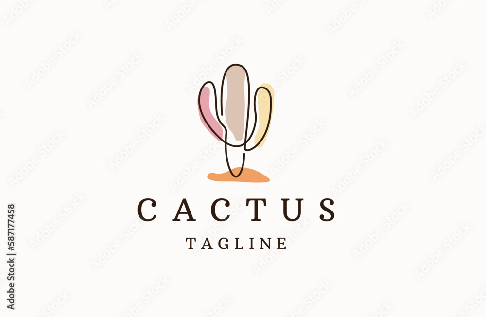 Cactus tree logo icon design template flat vector Cactus tree logo icon design template flat vector