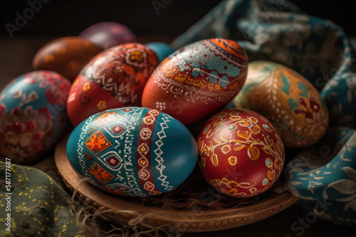 Easter eggs, decoration, basket, nest