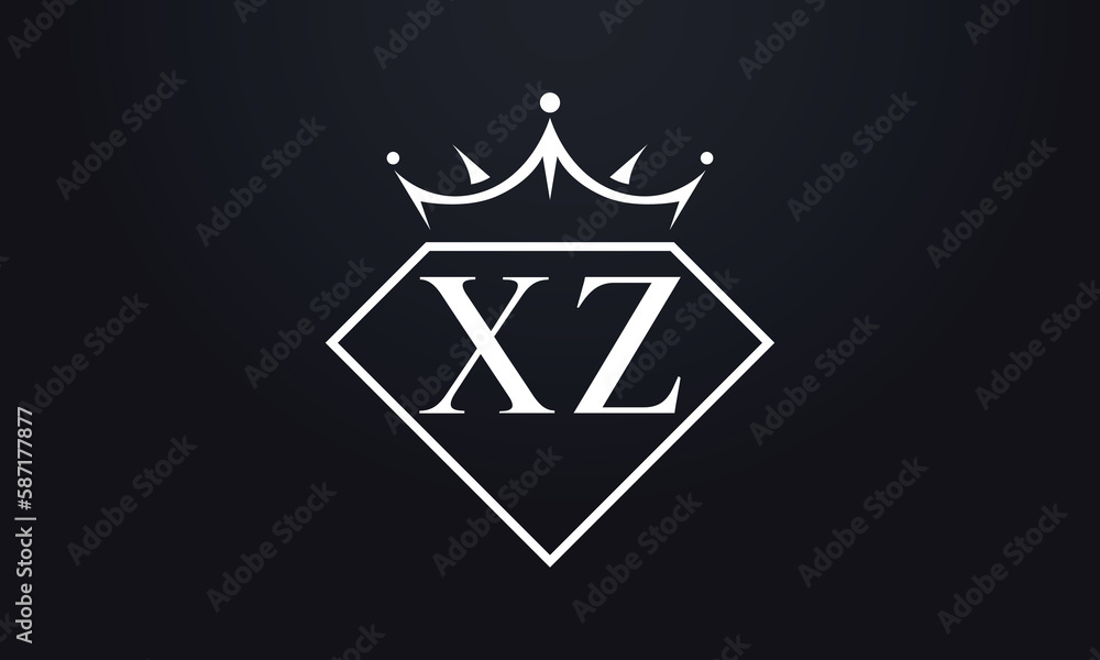 Diamond crown vector. Luxury queen logo for jewelry vector with letters Diamond crown vector. Luxury queen logo for jewelry vector with letters