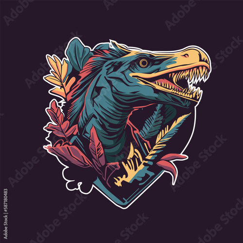 utah raptor illustration for t shirt design