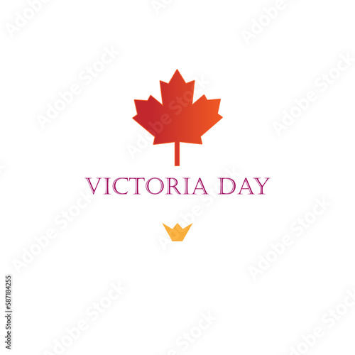Victoria day. Red maple canada simbols on white background © Tatiana