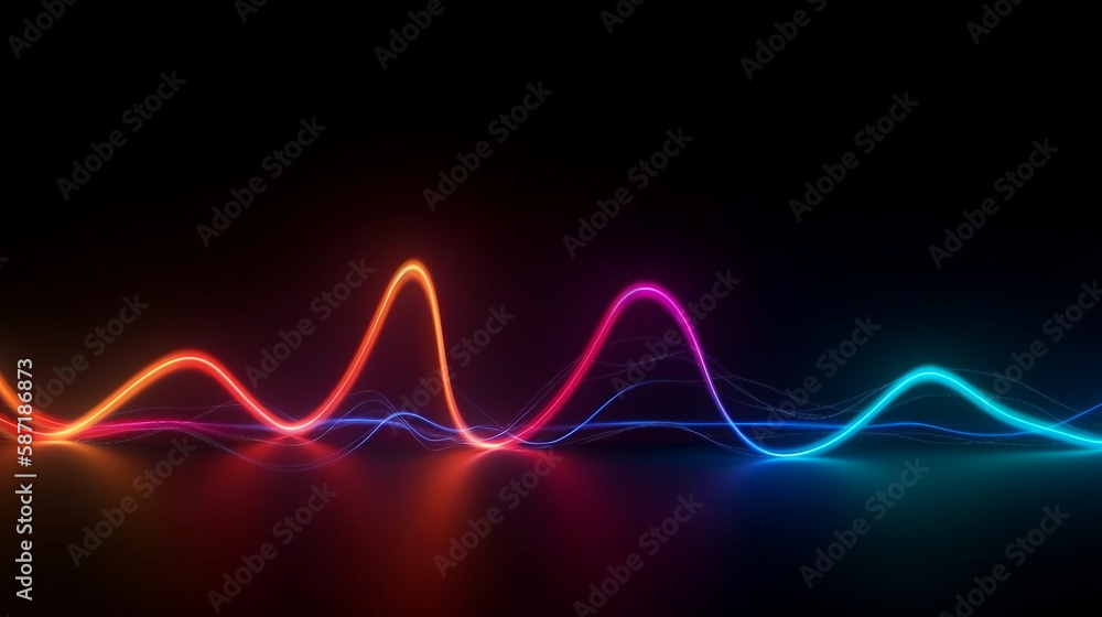 abstract background of colorful neon wavy lines glowing in the dark abstract background of colorful neon wavy lines glowing in the dark