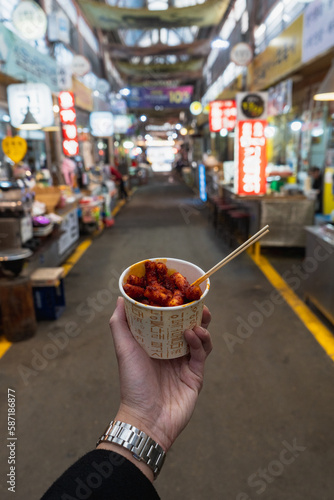 Tongin Traditional Market with Local shops street food and market during winter morning at Jongno-gu , Seoul South Korea : 7 February 2023