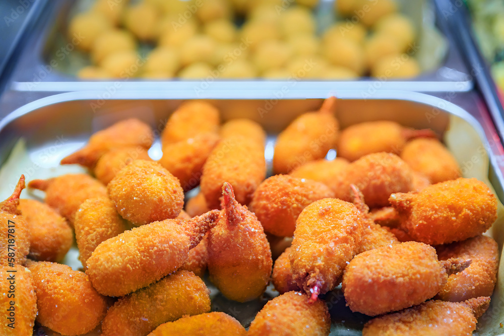 Italian food - deep fried shrimp Gamberi Fritti, Riomaggiore Cinque Terre, Italy Italian food - deep fried shrimp Gamberi Fritti, Riomaggiore Cinque Terre, Italy