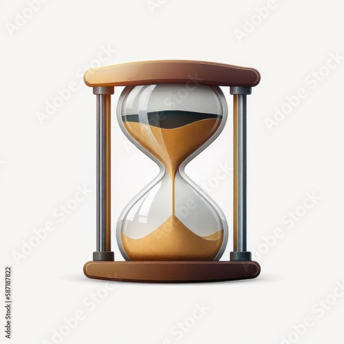 Hourglass Icon On White Background. Generative AI photo
