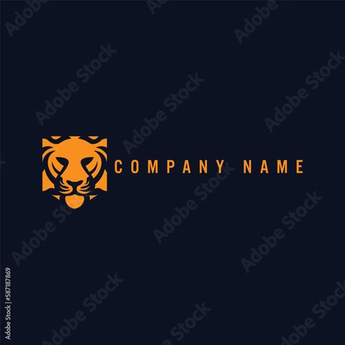 logo design with a tiger theme, this logo describes a solid strength and defense.