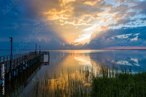 The Eastern Shore of Mobile Bay at sunset
