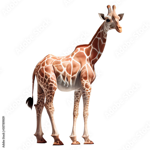 giraffe on a transparent background For decorating projects easily. generative AI