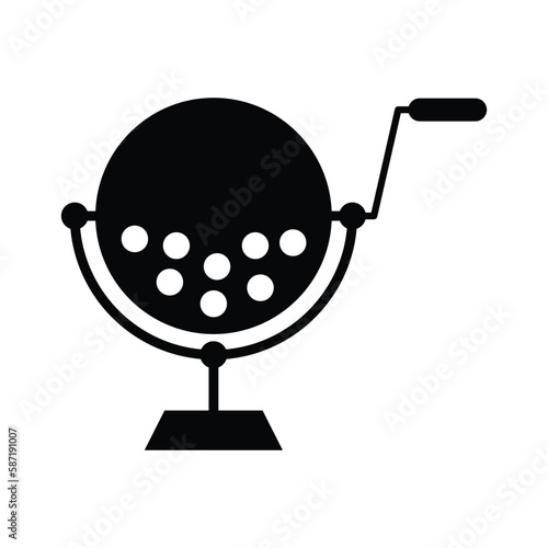 Lottery wheel with balls icon design.  lottery bingo cage concept vector. isolated on white background