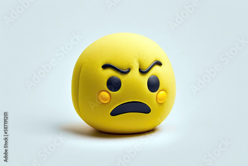 Anti-stress ball in shape Emoji. Generative AI photo