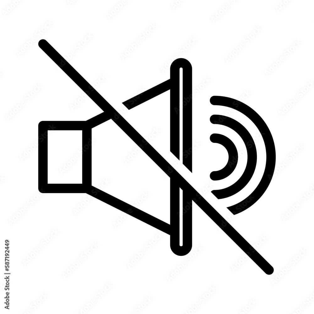 Outline Icon mute,no sound,sound off,volume mute,silent Outline Icon mute,no sound,sound off,volume mute,silent