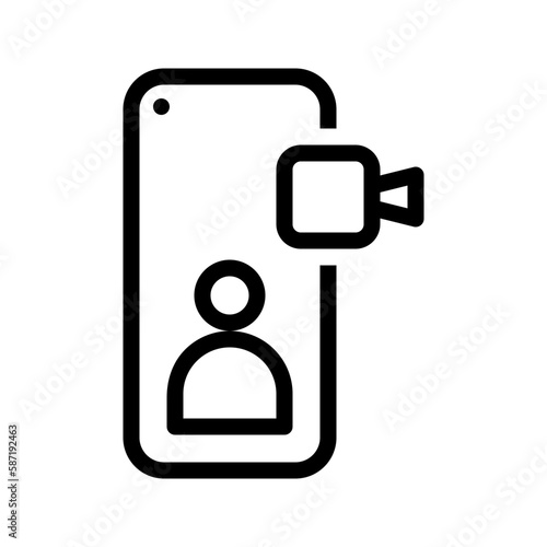 Outline Icon  video call,video recording,video camera,electronics,communications