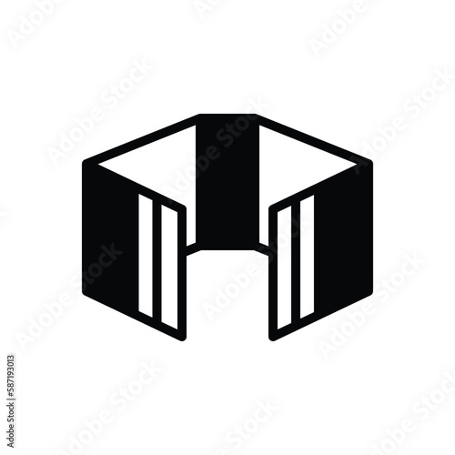 Black solid icon for folding 