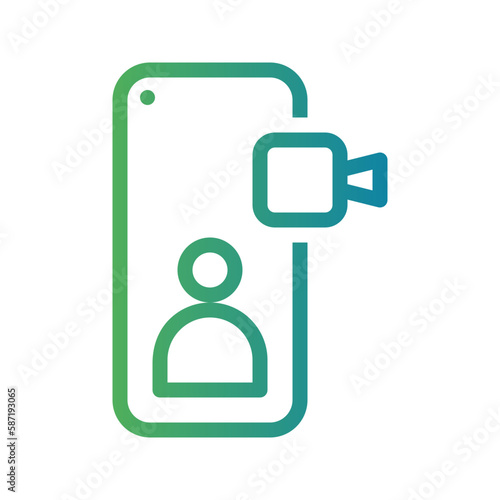 Line Gradient Icon  video call,video recording,video camera,electronics,communications