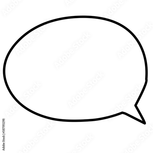 Spech bubble ouline black color illustration