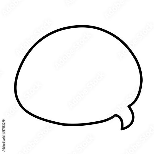 Spech bubble ouline black color illustration