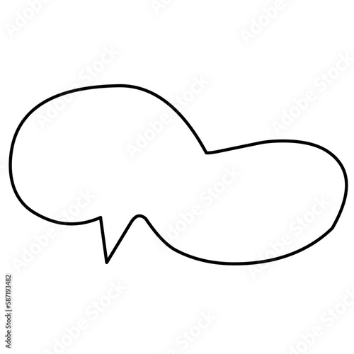 Spech bubble ouline black color illustration